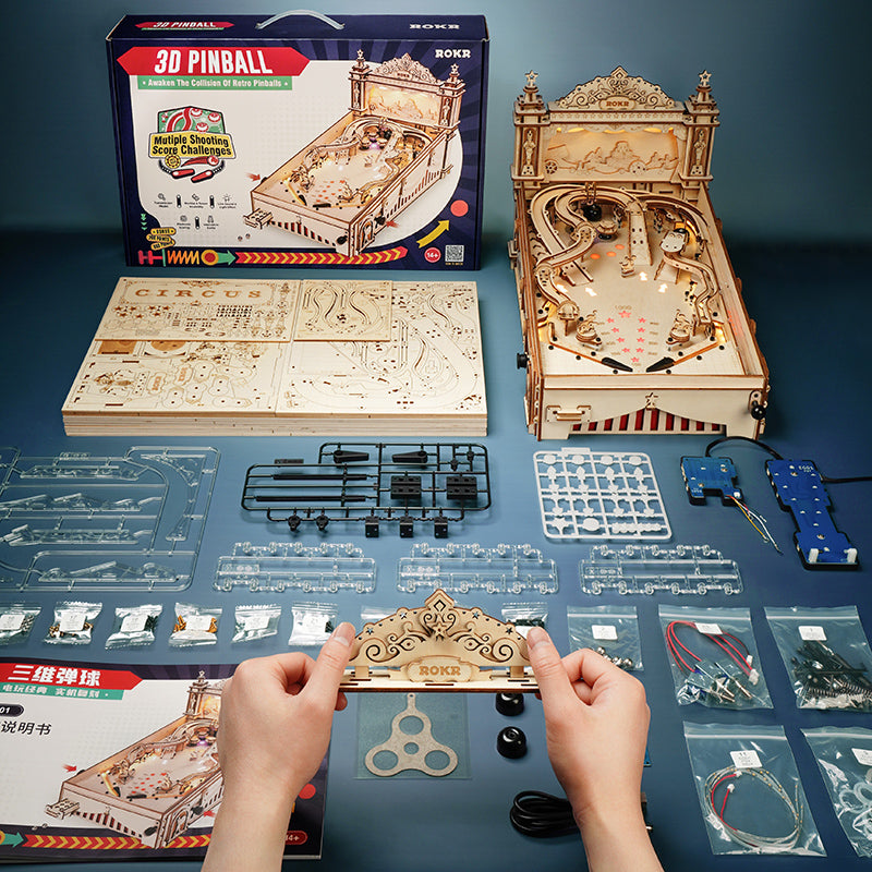 3D DIY Wooden Model Kit - Pinball Machine