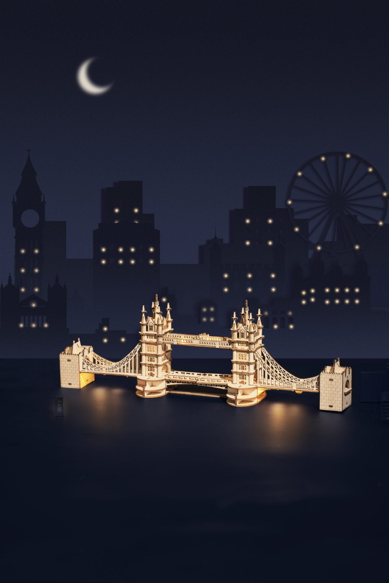 3D DIY Wooden Model Building Kit - Tower Bridge incl. lighting