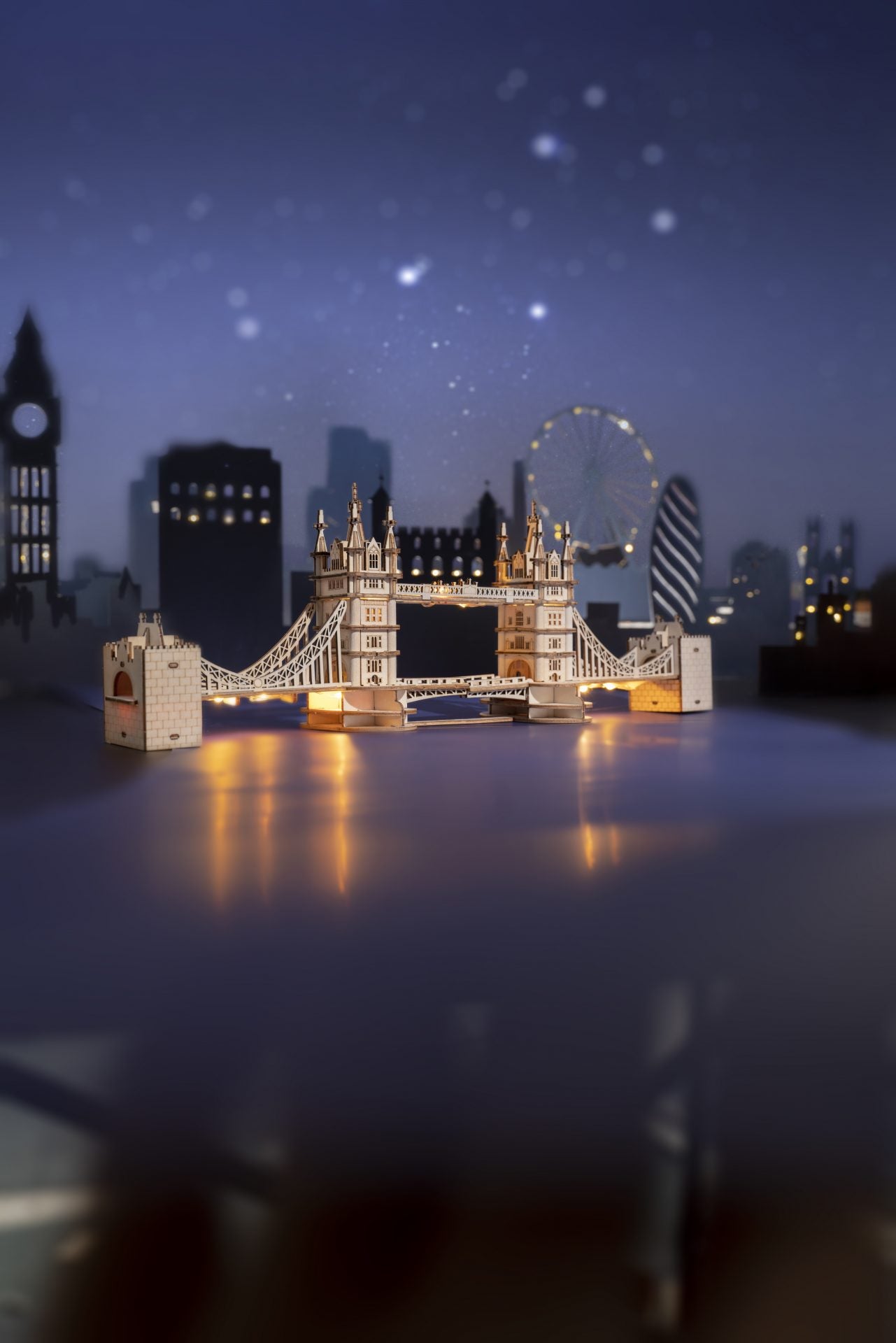 3D DIY Wooden Model Building Kit - Tower Bridge incl. lighting