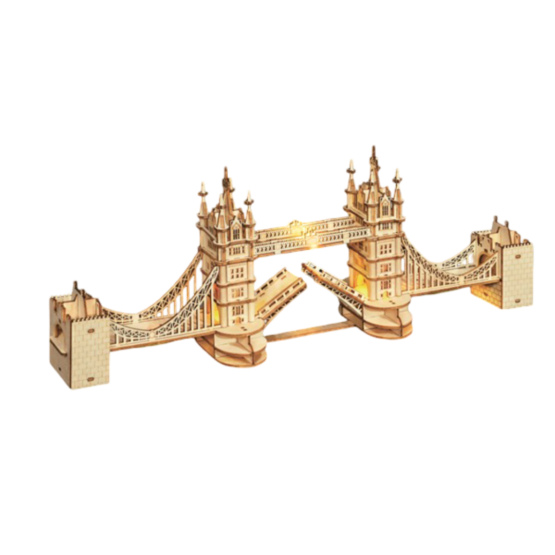 3D DIY Wooden Model Building Kit - Tower Bridge incl. lighting