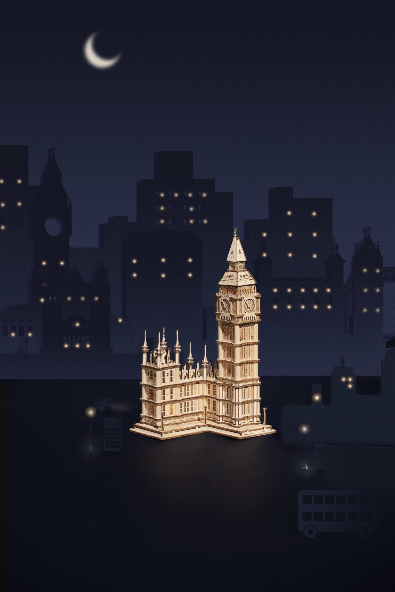 3D DIY Wooden Model Building Kit - Big Ben incl. lighting