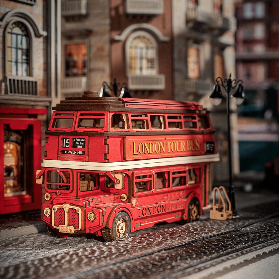 3D DIY Wooden Model Building Kit - London Tour Bus