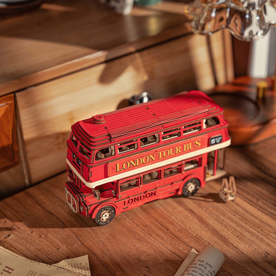 3D DIY Wooden Model Building Kit - London Tour Bus