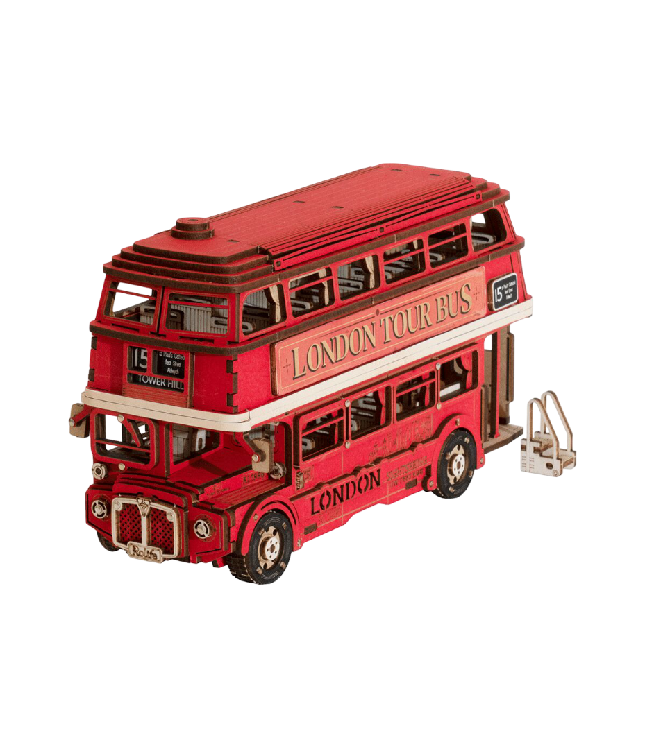 3D DIY Wooden Model Building Kit - London Tour Bus