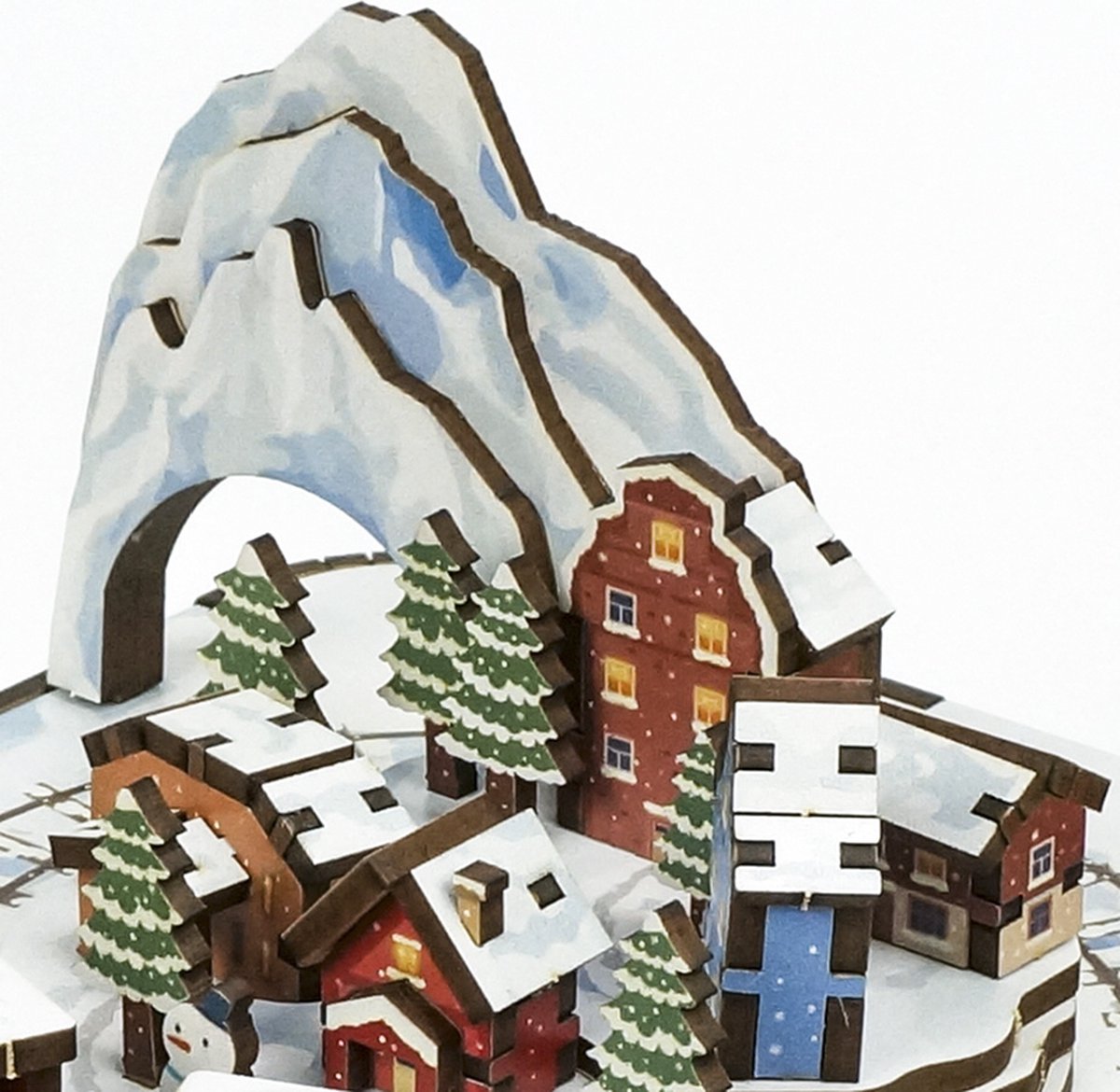 DIY Muziekdoosje - 3D Houten Puzzel, Snow Train