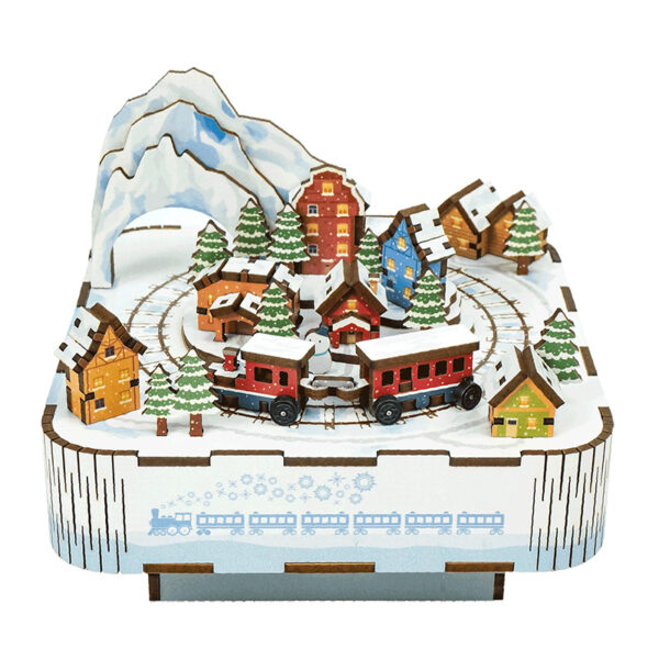 DIY Muziekdoosje - 3D Houten Puzzel, Snow Train