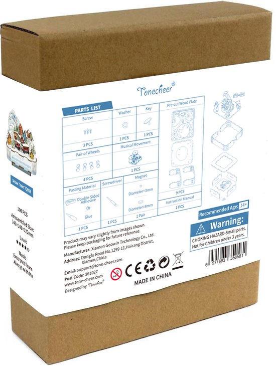 DIY Muziekdoosje - 3D Houten Puzzel, Snow Train