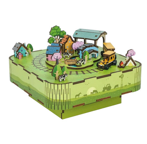 DIY Muziekdoosje - 3D Houten Puzzel, Singing In The Meadow