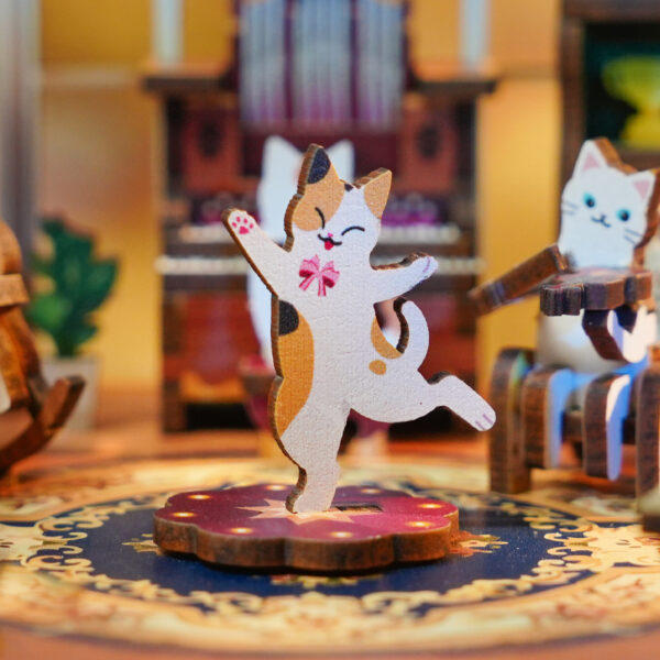DIY Muziekdoosje - 3D Houten Puzzel, Cat’s Family