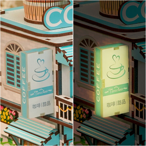 DIY bureau pennenbak - 3D Houten Puzzel, Cape Coffee Shop