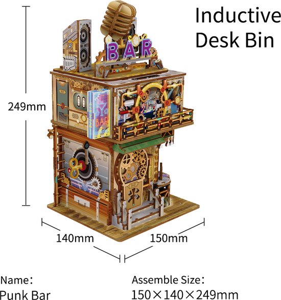 DIY bureau pennenbak - 3D Houten Puzzel, Punk Bar