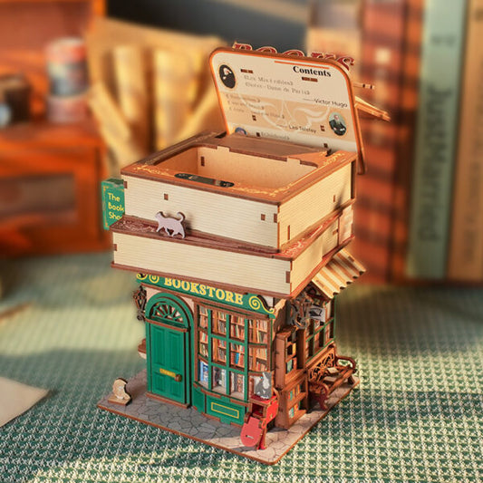 DIY bureau pennenbak - 3D Houten Puzzel, Time Bookstore