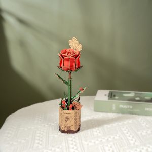 DIY Houten Bloem, Rode Roos
