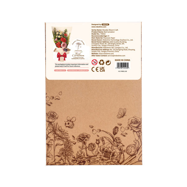 DIY Houten Bloem, Rode Anjer