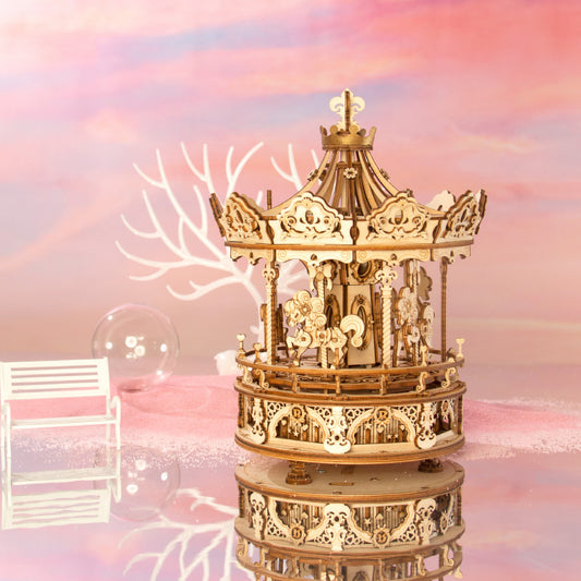 3D DIY Houten Modelbouwpakket - Romantic Carousel