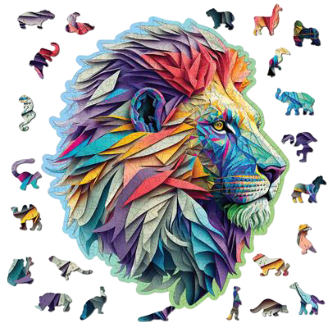 Houten Legpuzzel, Wooden City - Modern Lion