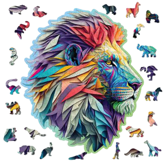 Houten Legpuzzel, Wooden City - Modern Lion