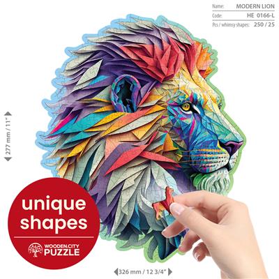 Houten Legpuzzel, Wooden City - Modern Lion