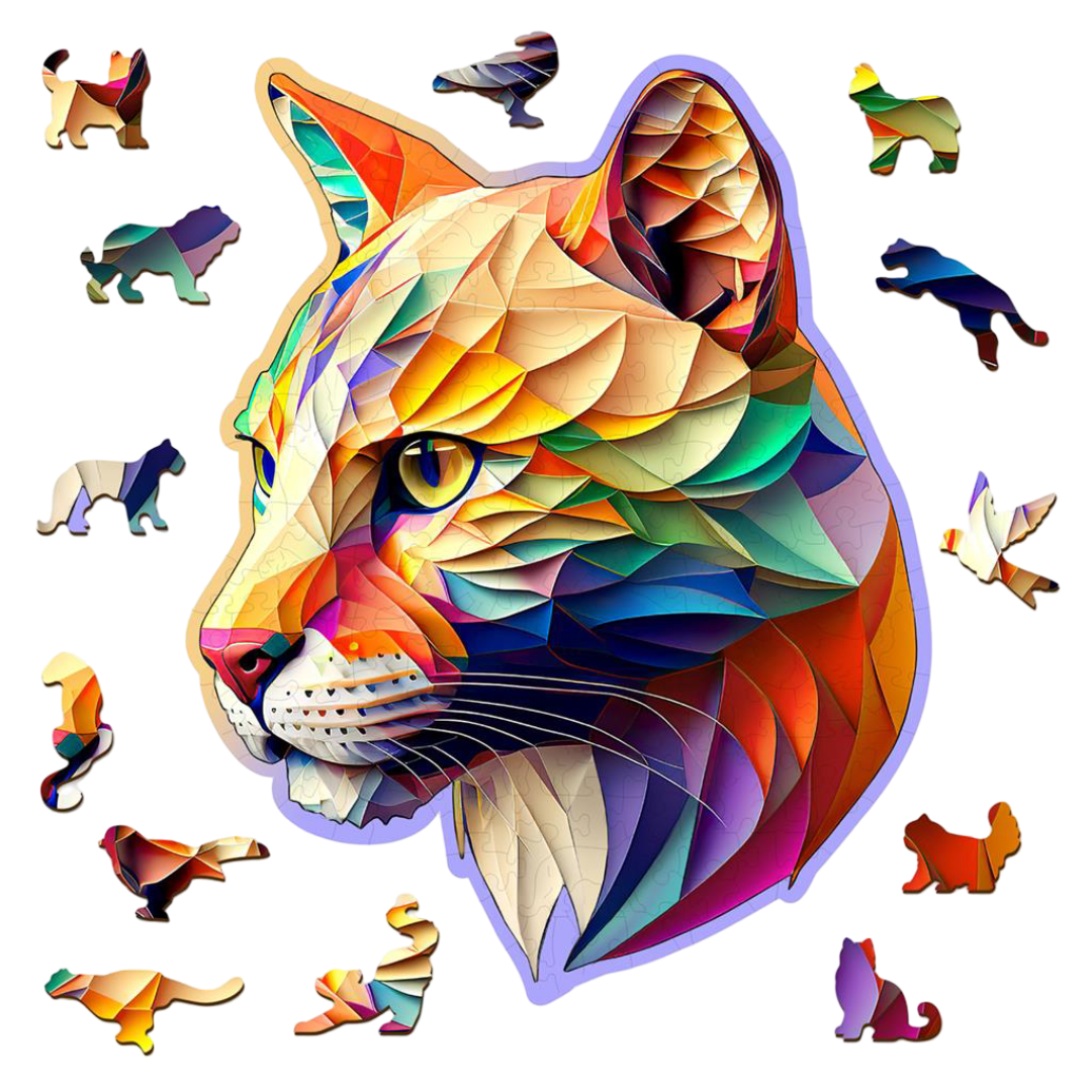 Houten Legpuzzel, Wooden City - Gaudy Cougar