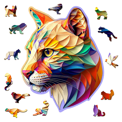 Houten Legpuzzel, Wooden City - Gaudy Cougar