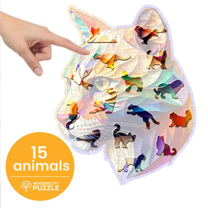 Houten Legpuzzel, Wooden City - Gaudy Cougar