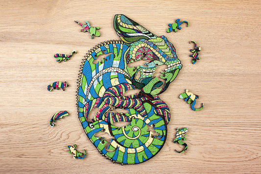 Eco Wood Art (EWA), Houten Legpuzzel Kameleon