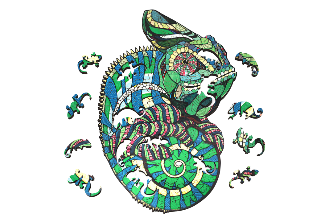 Eco Wood Art (EWA), Houten Legpuzzel Kameleon