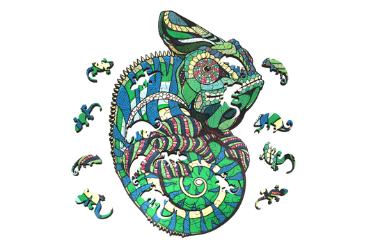 Eco Wood Art (EWA), Houten Legpuzzel Kameleon