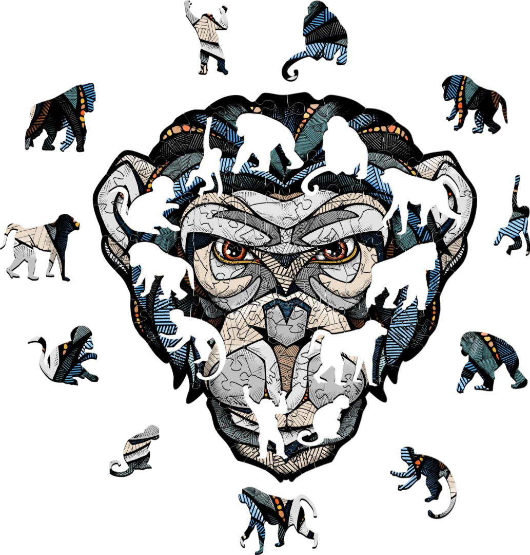 Eco Wood Art (EWA), Houten Legpuzzel Chimpansee
