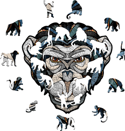 Eco Wood Art (EWA), Houten Legpuzzel Chimpansee