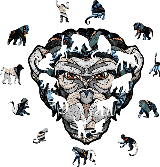 Eco Wood Art (EWA), Houten Legpuzzel Chimpansee