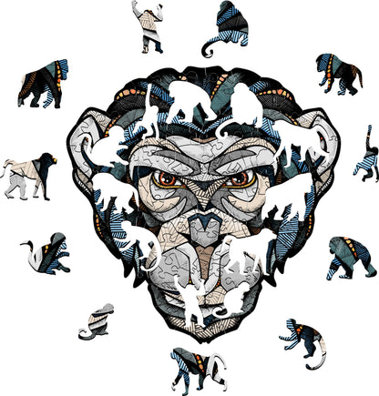 Eco Wood Art (EWA), Houten Legpuzzel Chimpansee