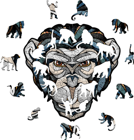 Eco Wood Art (EWA), Houten Legpuzzel Chimpansee