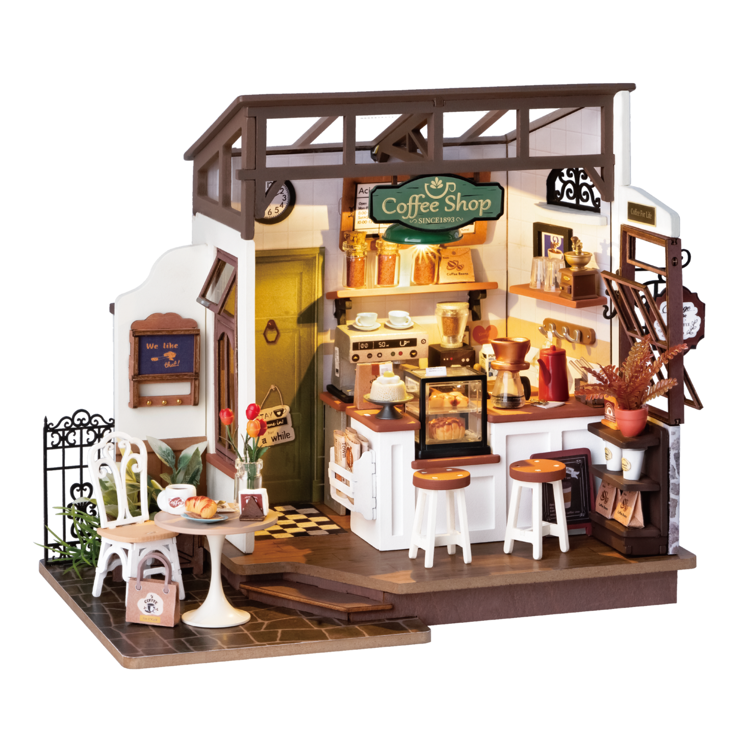 DIY Huisje - Slow Life Café met LED verlichting
