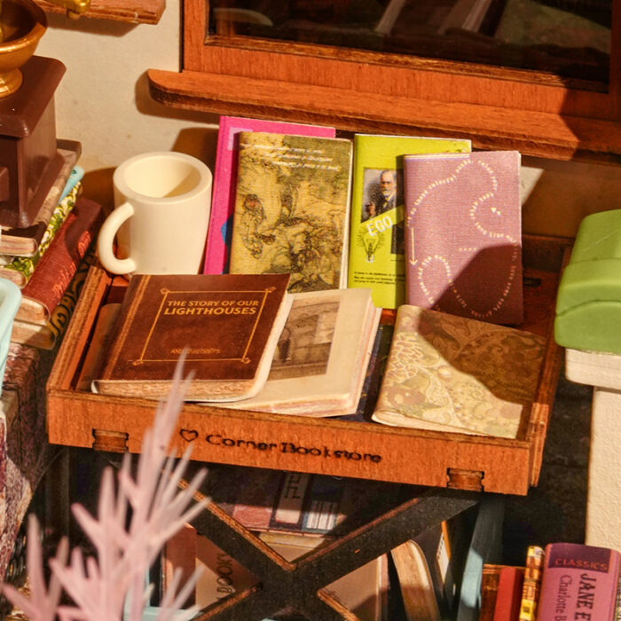 DIY Huisje - Corner Bookstore met LED verlichting