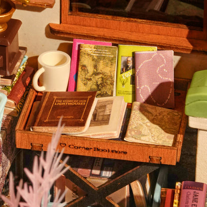 DIY Huisje - Corner Bookstore met LED verlichting