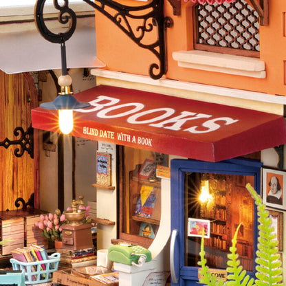 DIY Huisje - Corner Bookstore met LED verlichting