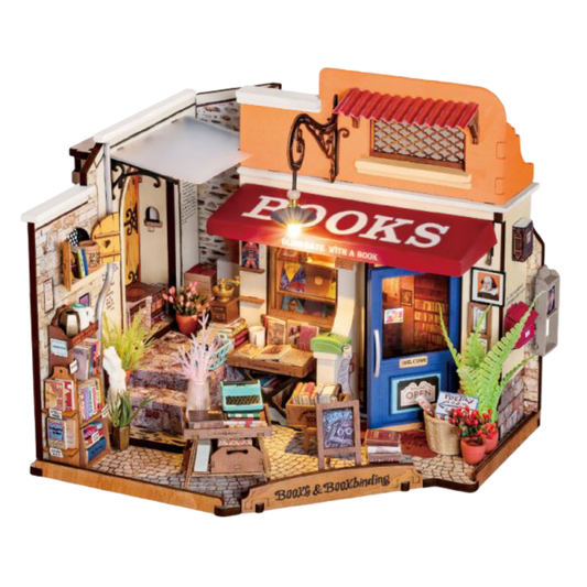 DIY Huisje - Corner Bookstore met LED verlichting