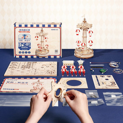 3D DIY Houten Modelbouwpakket - Parachute