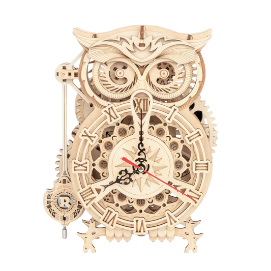 3D DIY Houten Modelbouwpakket - Uil klok