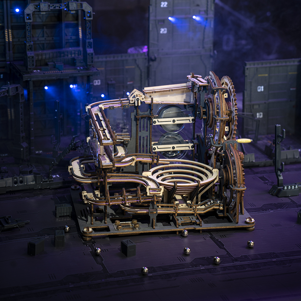 3D DIY Houten Modelbouwpakket - Knikkerbaan Marble Night City