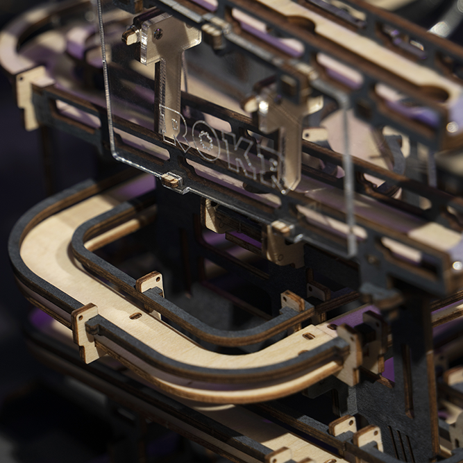 3D DIY Houten Modelbouwpakket - Knikkerbaan Marble Night City