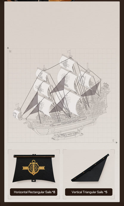 3D DIY Wooden Model Building Kit - The Seahorse Barque
