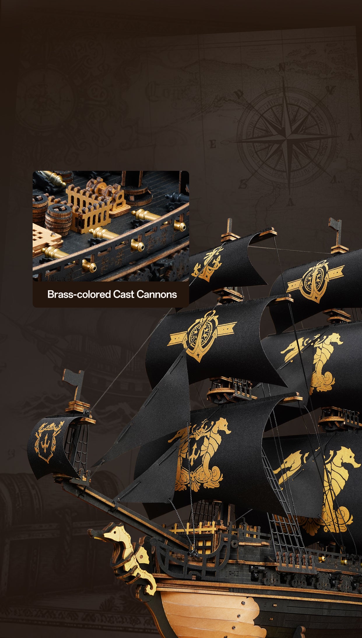 3D DIY Wooden Model Building Kit - The Seahorse Barque