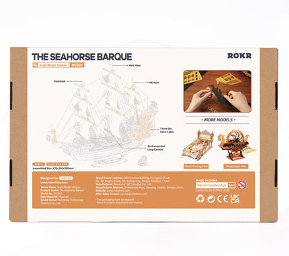 3D DIY Wooden Model Building Kit - The Seahorse Barque