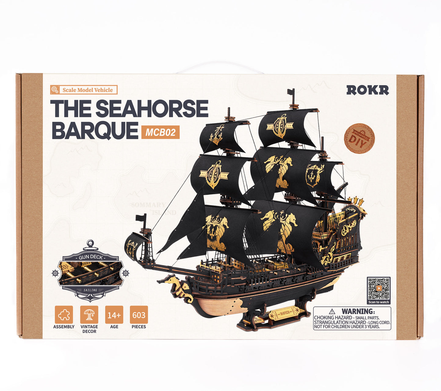 3D DIY Wooden Model Building Kit - The Seahorse Barque