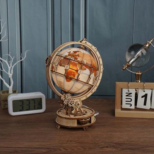 3D DIY Houten Modelbouwpakket - Wereldbol incl. verlichting