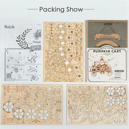 3D DIY Houten Modelbouwpakket - Pumpkin Cart