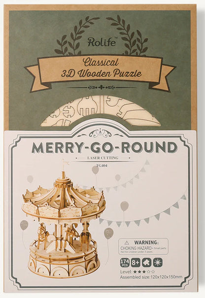 3D DIY Houten Modelbouwpakket - Merry Go Round
