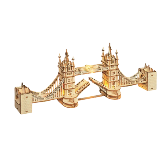 3D DIY Wooden Model Building Kit - Tower Bridge incl. lighting